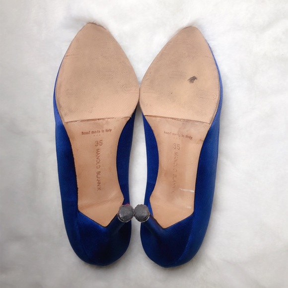 โค๏ธSOLDโค๏ธManolo Blahnik hangisi pumps 100 blue 35 - Picture 7 of 10